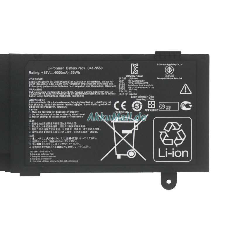 Asus N550JK-DB74T Akku