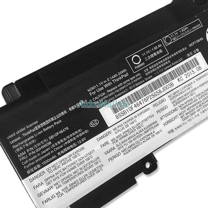 Lenovo ThinkPad T470s 20HF005BMN Akku